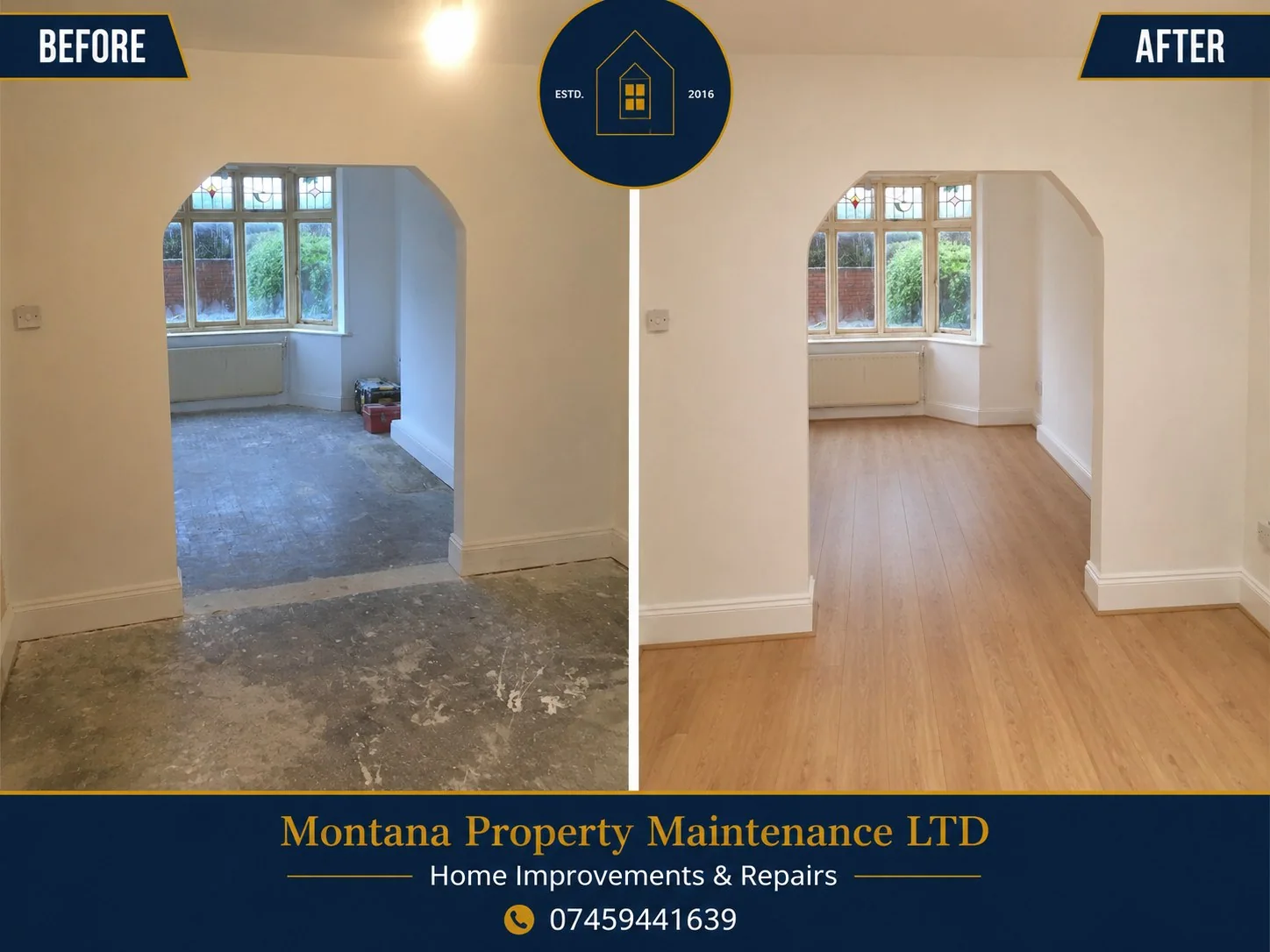 Real before and after renovation work by Montana